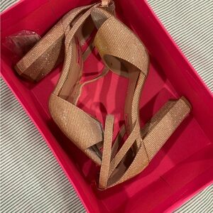 Betsey Johnson Gold Strappy Heels